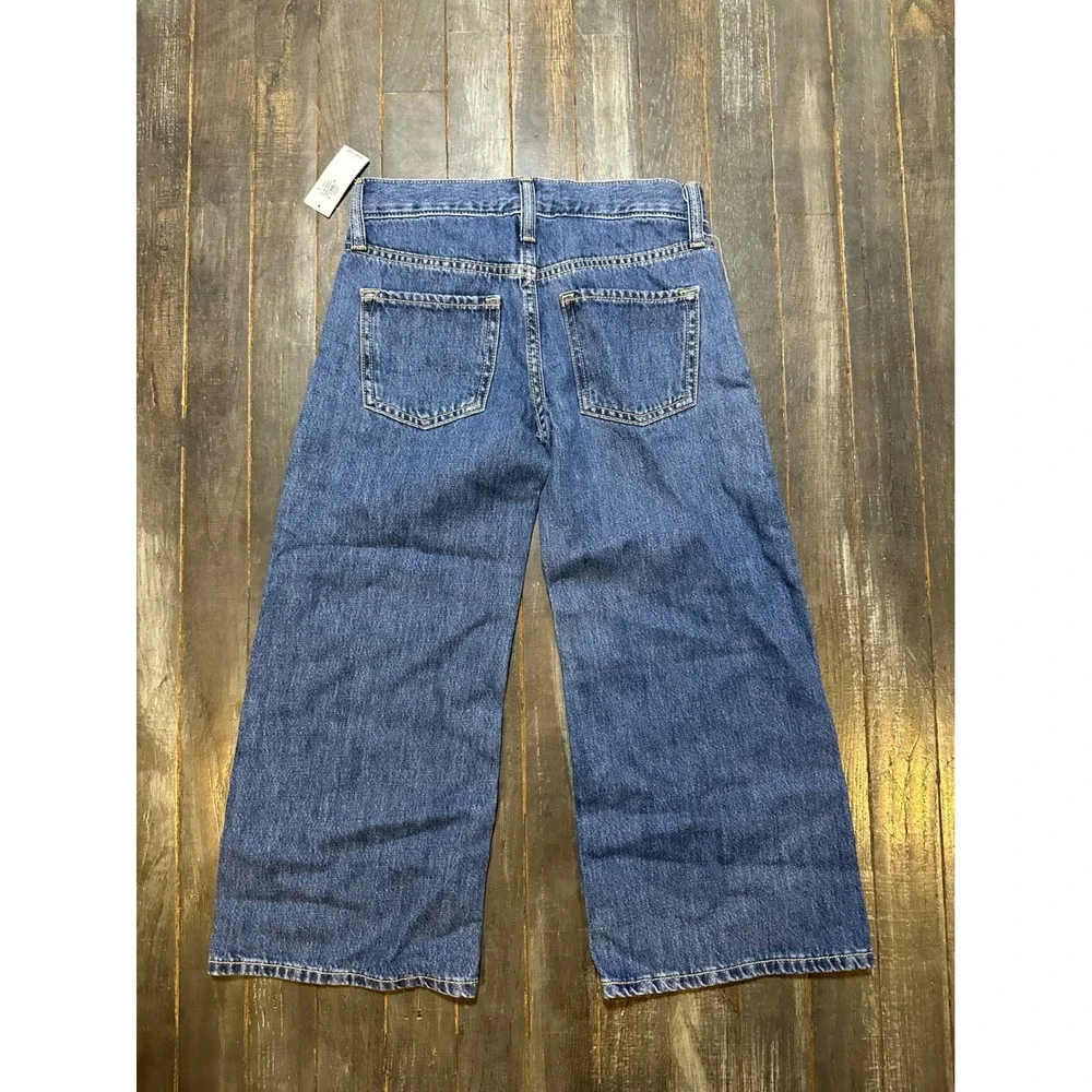 Old Navy Girls High-Rise Super Baggy Wide Leg Jeans Blue Denim Size 6